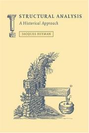 Cover of: Structural Analysis: A Historical Approach