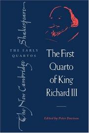 Cover of: The First Quarto of King Richard III by William Shakespeare