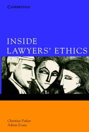 Cover of: Inside Lawyers' Ethics by Christine Parker, Adrian Evans