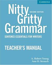 Cover of: Nitty Gritty Grammar Teacher's Manual: Sentence Essentials for Writers