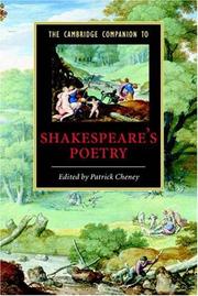 Cover of: The Cambridge Companion to Shakespeare's Poetry (Cambridge Companions to Literature)
