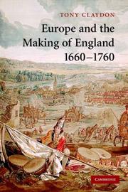 Cover of: Europe and the Making of England, 16601760 (Cambridge Studies in Early Modern British History)