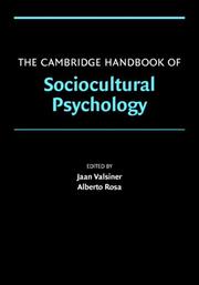 Cover of: The Cambridge Handbook of Sociocultural Psychology