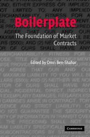 Cover of: Boilerplate: The Foundation of Market Contracts