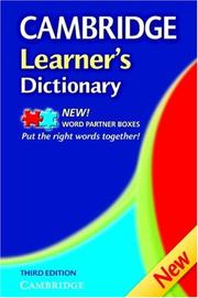 Cover of: Cambridge Learner's Dictionary by 