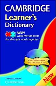 Cover of: Cambridge Learner's Dictionary with CD-ROM by 
