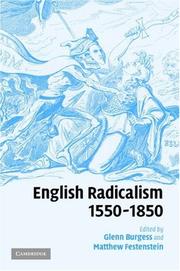 Cover of: English Radicalism, 15501850