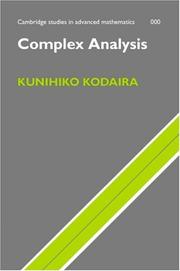 Cover of: Complex Analysis by Kunihiko Kodaira