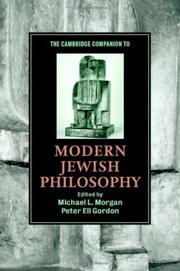 Cover of: The Cambridge Companion to Modern Jewish Philosophy (Cambridge Companions to Religion)