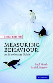 Cover of: Measuring Behaviour by Paul Martin, Patrick Bateson