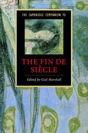 Cover of: The Cambridge Companion to the Fin de Siècle (Cambridge Companions to Literature)
