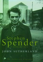 Cover of: Stephen Spender: a literary life