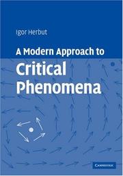 Cover of: A Modern Approach to Critical Phenomena