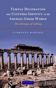 Cover of: Temple Decoration and Cultural Identity in the Archaic Greek World by Clemente Marconi