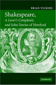 Cover of: Shakespeare, 'A Lover's Complaint', and John Davies of Hereford