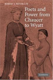 Cover of: Poets and Power from Chaucer to Wyatt by Robert J. Meyer-Lee