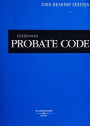 Cover of: California Probate Code 2008 (California Probate Code)