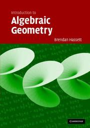 Cover of: Introduction to Algebraic Geometry | Brendan Hassett