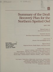 Cover of: Summary of the draft recovery plan for the northern spotted owl