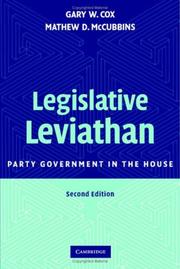 Cover of: Legislative Leviathan by Gary W. Cox, Mathew D. McCubbins