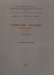 Cover of: Cartolari notarili genovesi (1-149): Inventario : volume primo, parte seconda