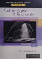 Cover of: College algebra and trigonometry by J. S. Ratti