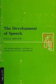 Cover of: The development of speech