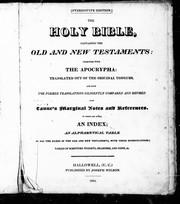 The Holy Bible, containing the Old and New Testaments, together with the Apocrypha by John Canne, Jean Frédéric Ostervald