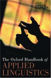 Cover of: The Oxford Handbook of Applied Linguistics (Oxford Handbooks) by Robert B. Kaplan