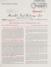 Cover of: Harrold's seed brokerage list: "highest quality at a saving"