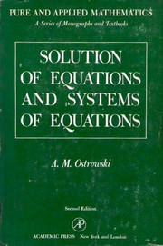 Cover of: Solution of equations and systems of equations