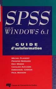 SPSS pour Windows 6.1 by Michel Plaisent