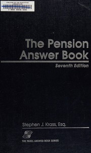 Cover of: The Pension Answer Book, 1992