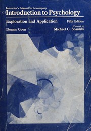 Cover of: Instructor's Manual to Company Introduction to Psychology Exploration and Application