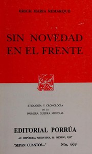Cover of: Sin novedad en el frente by 