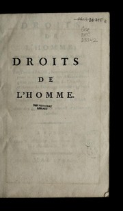 Cover of: Droits de l'homme by Thomas Paine