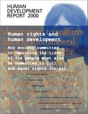 Cover of: Human development report 2000 by United Nations. Development Programme.