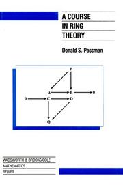 Cover of: A course in ring theory