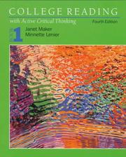 Cover of: College reading with active critical thinking.