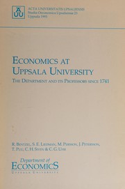 Cover of: Economics at Uppsala University: the Department and its professors since 1741
