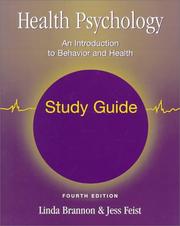 Cover of: Study Guide to accompany Health Psychology: An Introduction to Behavior and Health, Fourth Edition