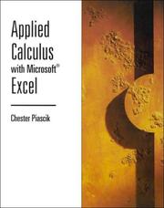 Cover of: Applied calculus with Microsoft Excel by Chester Piascik