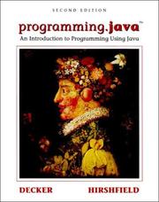 Cover of: programming.java: An Introduction to Programming Using Java, Second Edition by Rick Decker, Stuart Hirshfield
