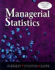 Cover of: Managerial Statistics