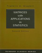 Cover of: Matrices with Applications in Statistics (Duxbury Classic)