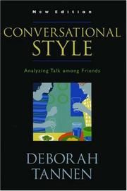 Cover of: Conversational style by Deborah Tannen
