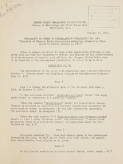 Cover of: Memorandum to users of Miscellaneous publication no. 189: "Synopsis of Federal plant quarantines affecting interstate shipments in effect January 1, 1934."
