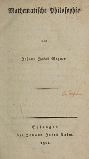 Cover of: Mathematische Philosophie by Wagner, Johann Jakob