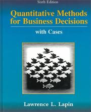 Cover of: Quantitative Methods for Business Decisions by Lawrence L. Lapin, Lawrence L. Lapin