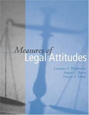 Cover of: Measures of Legal Attitudes by Lawrence S. Wrightsman, Angela L. Batson, Vanessa A. Edkins